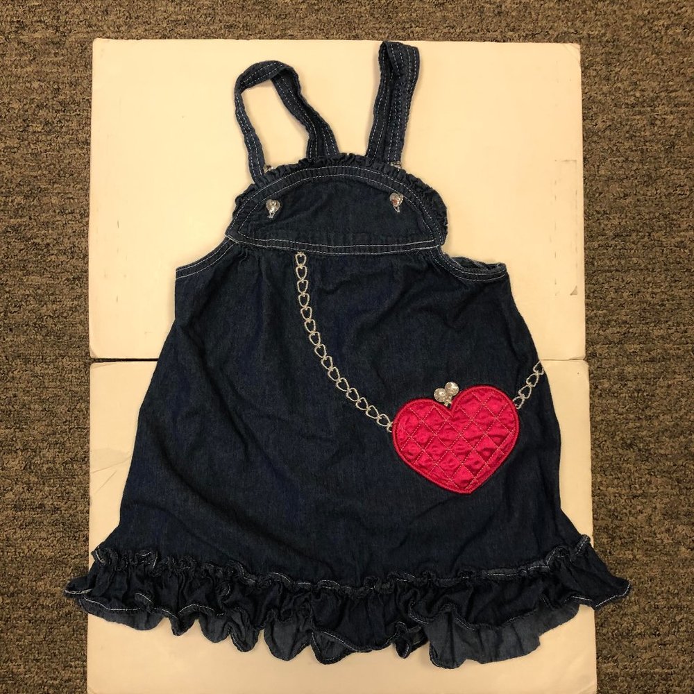 Nannette Girl Denim Dress with Heart Size 4T